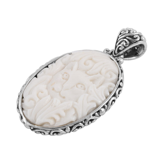 Royal Bali Kollektion - Oxbone Katze-Anhänger, reversibel, 925 Silber ca. 7,0g