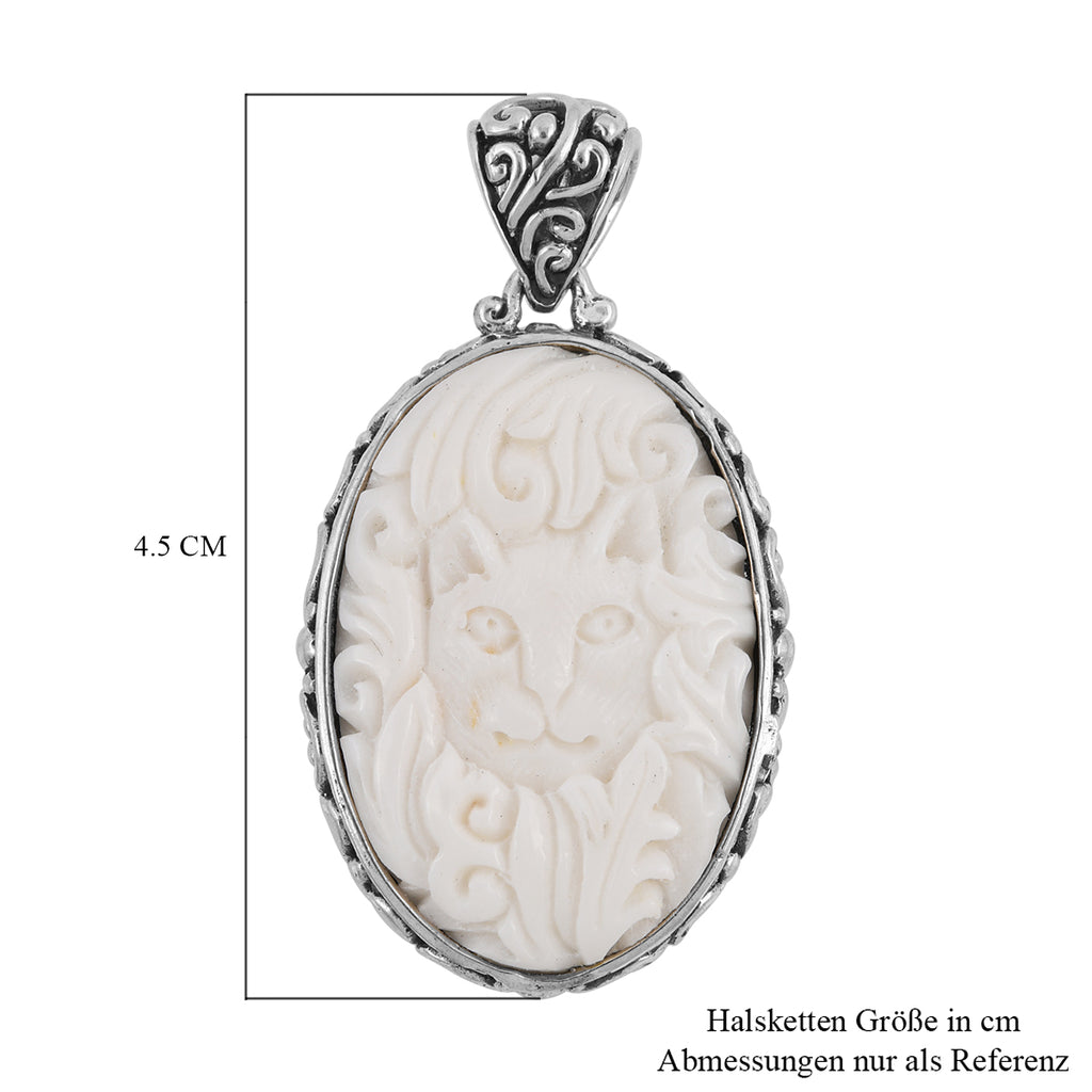 Royal Bali Kollektion - Oxbone Katze-Anhänger, reversibel, 925 Silber ca. 7,0g