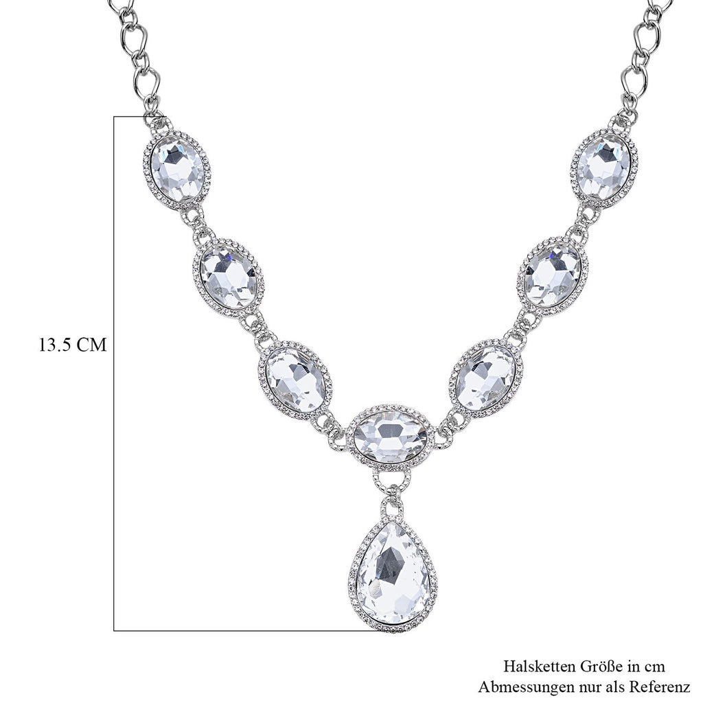 Weisse Glaskristall Halskette, ca. 50 cm 151.80 ct