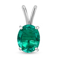 Smaragd-Triplett-Quarz Solitär Anhänger in Silber, 3,05 ct.