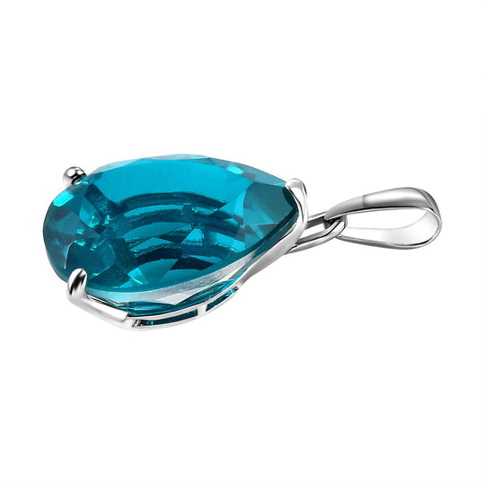 Capri blauer Quarz-Anhänger, 925 Silber platiniert ca. 16.65 ct