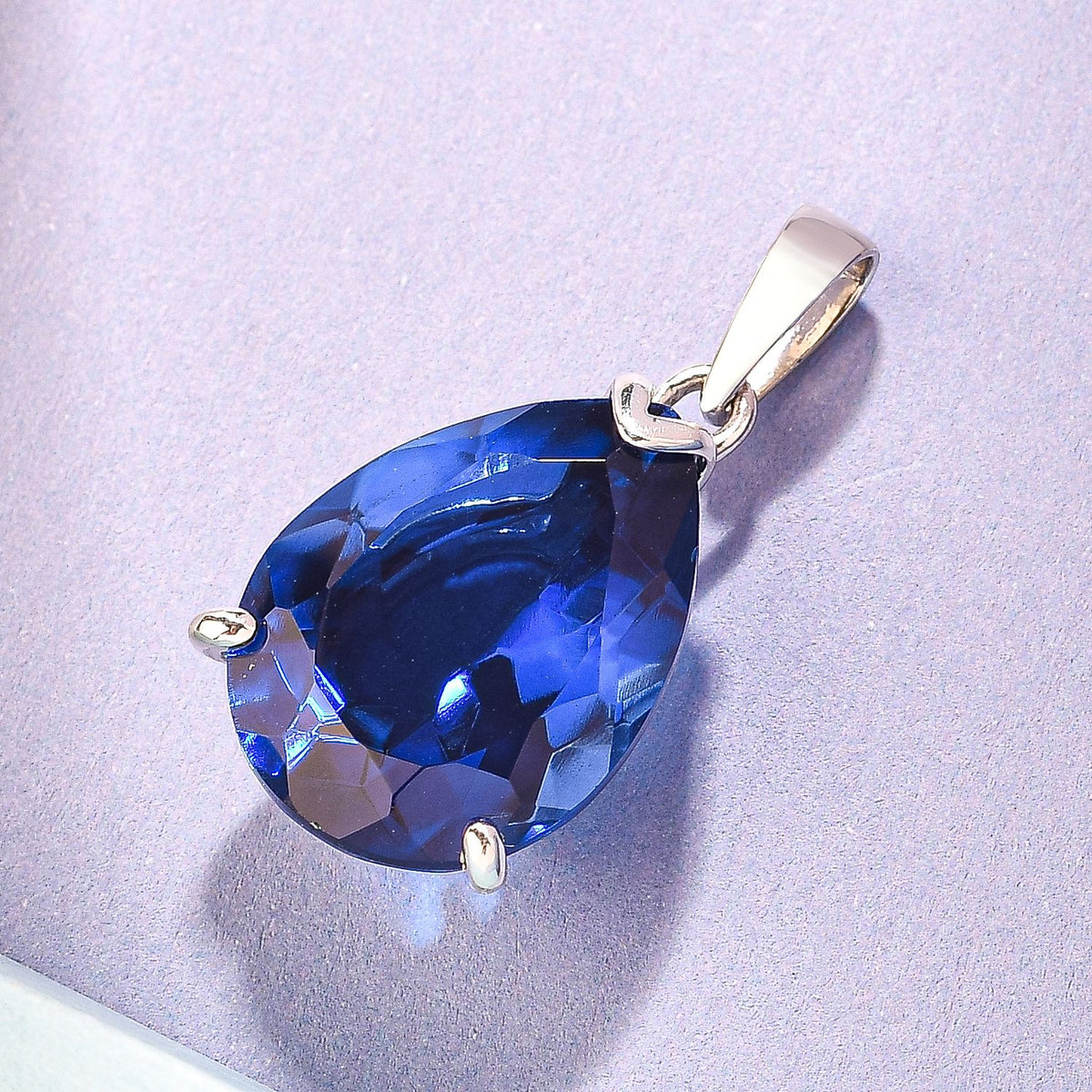 Ceylon Farbe Quarz-Anhänger, 925 Silber platiniert ca. 17.21 ct