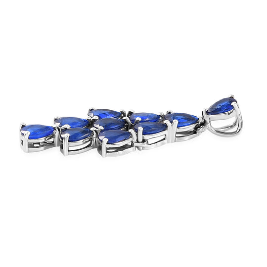 Tansanischer Blauer Spinell (Diffundierter)-Anhänger, 925 Silber platiniert ca. 2.51 ct