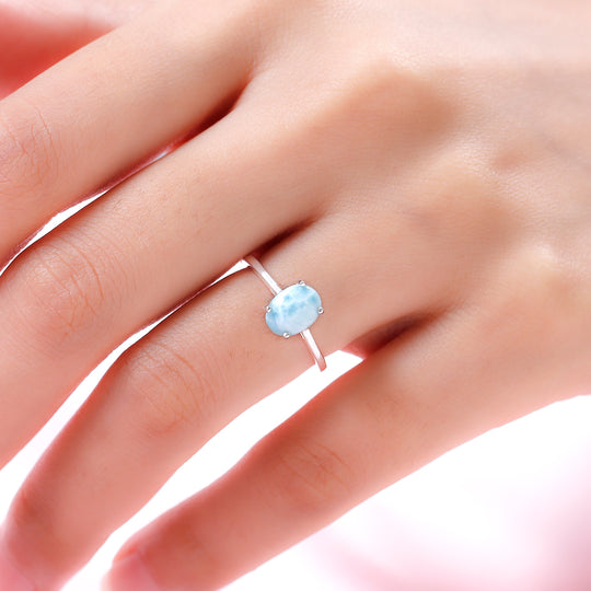 Larimar-Ring, 925 Silber ca. 1,48 ct