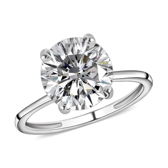 Weißer Kristall Ring, 925 Silber