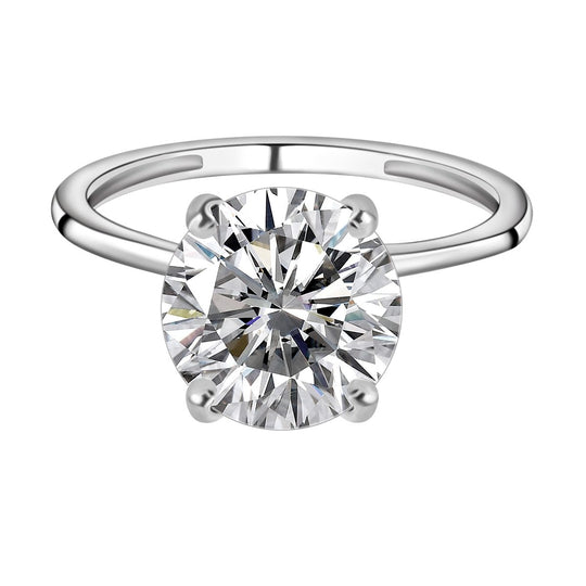 Weißer Kristall Ring, 925 Silber