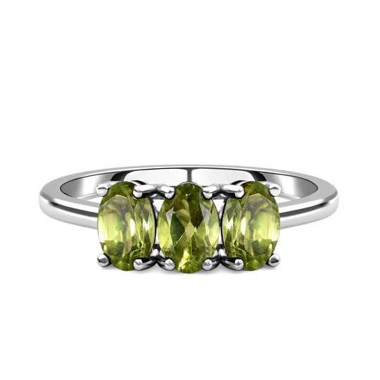 Peridot-Ring, 925 Silber ca. 1.45 ct