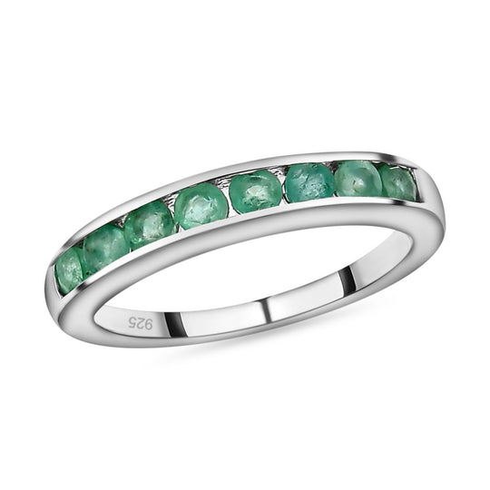 Kagem sambischer Smaragd-Ring, 925 Silber platiniert ca. 0,51 ct