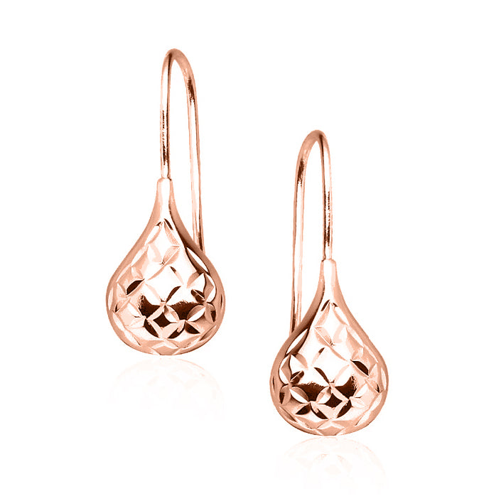 Tropfen-Ohrringe, 925 Silber rosévergoldet ca. 2,40g
