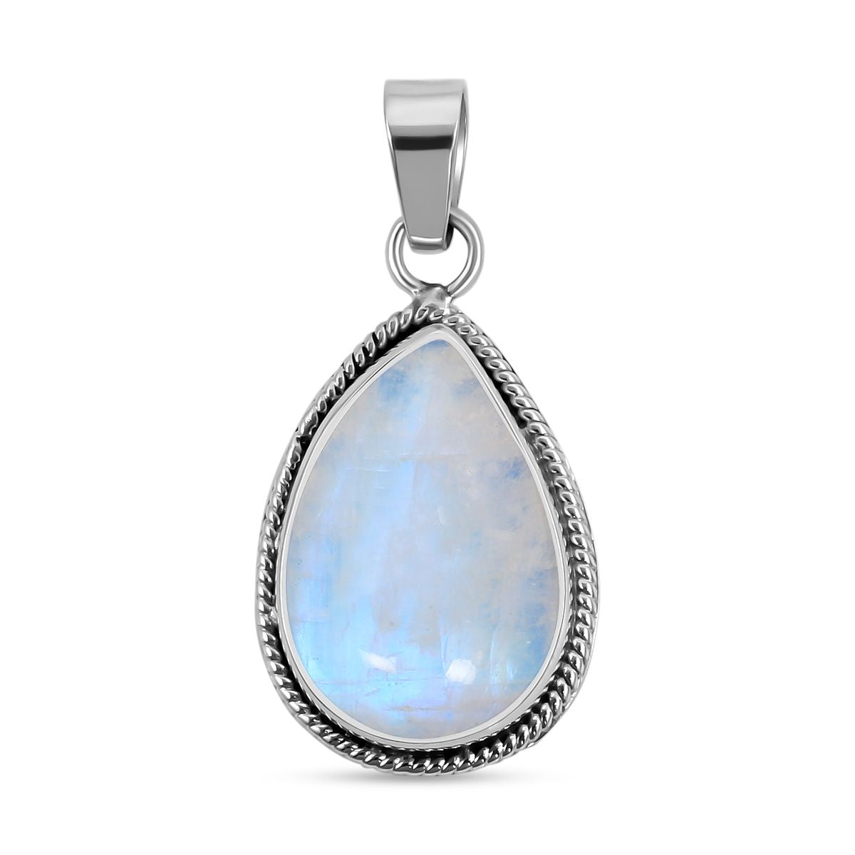 Royal Bali - Regenbogen Mondstein-Anhänger, 925 Silber ca. 15.06 ct