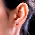 Rote Diamant-Ohrringe, 925 Silber platiniert ca. 0,15 ct