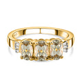 AAA Turkizit und weißer Diamant-Ring, 925 Silber Gelbgold Vermeil (Größe 21.00) ca. 1.59 ct