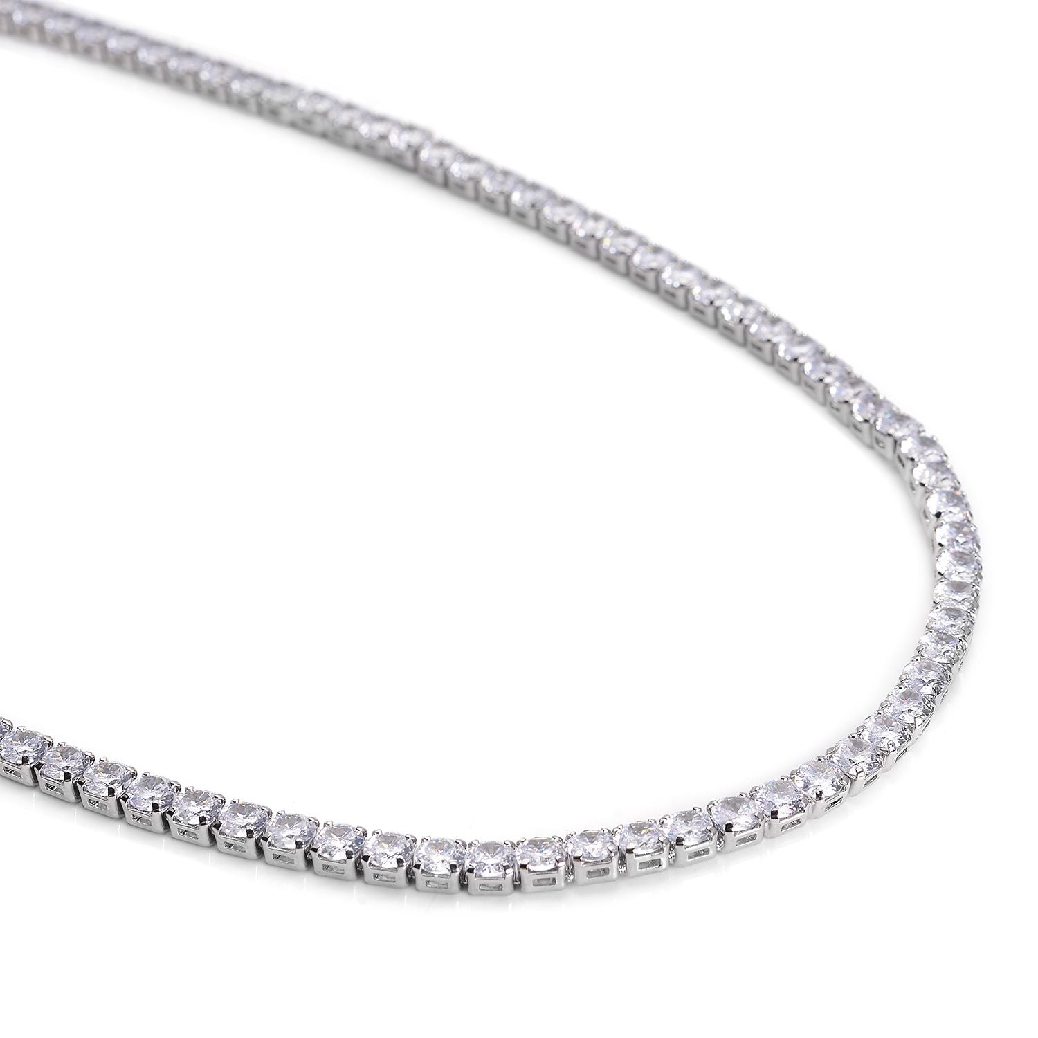 Weiße Zirkonia-Halskette, ca. 45 cm, reines Messing ca. 50,00 ct