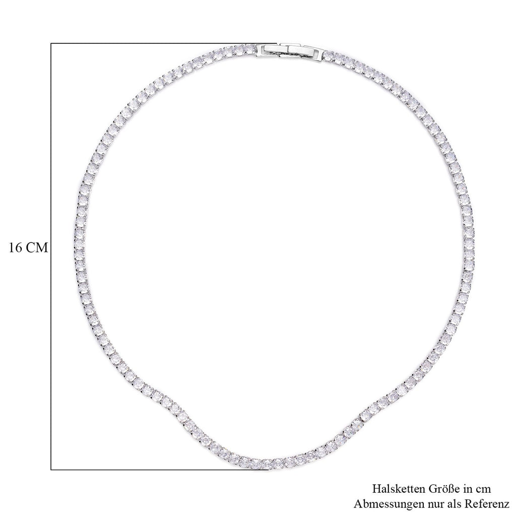 Weiße Zirkonia-Halskette, ca. 45 cm, reines Messing ca. 50,00 ct