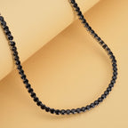 Schwarze Zirkonia-Halskette, ca. 45 cm, reines Messing ca. 50.00 ct