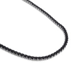 Schwarze Zirkonia-Halskette, ca. 45 cm, reines Messing ca. 50.00 ct