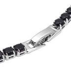 Schwarze Zirkonia-Halskette, ca. 45 cm, reines Messing ca. 50.00 ct