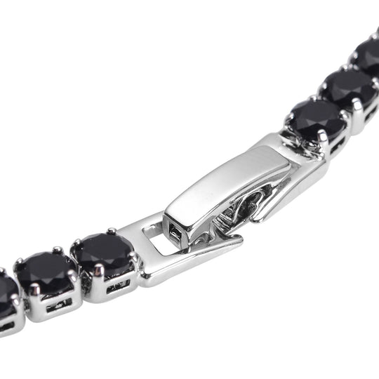 Schwarze Zirkonia-Halskette, ca. 45 cm, reines Messing ca. 50.00 ct