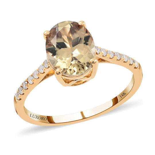 AAA Turkizit (Diaspore) und weißer Diamant-Ring I1 G-H, zertifiziert und geprüft, 585 Gelbgold ca. 2.15 ct