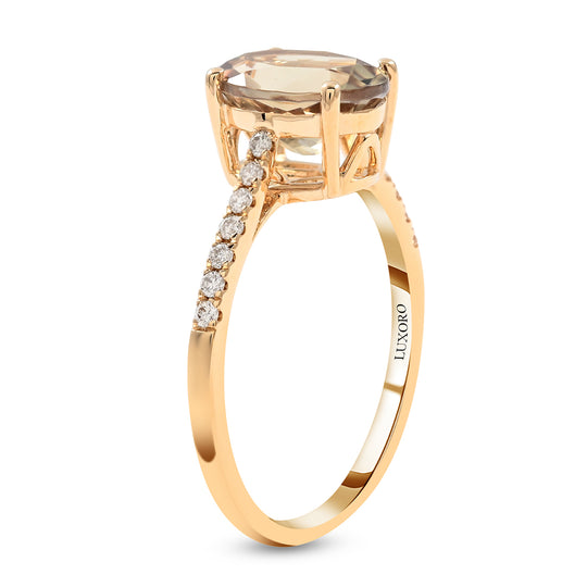AAA Turkizit (Diaspore) und weißer Diamant-Ring I1 G-H, zertifiziert und geprüft, 585 Gelbgold ca. 2.15 ct