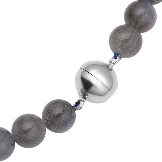 Labradorit-Halskette, ca. 50 cm, 925 Silber rhodiniert ca. 300,00 ct
