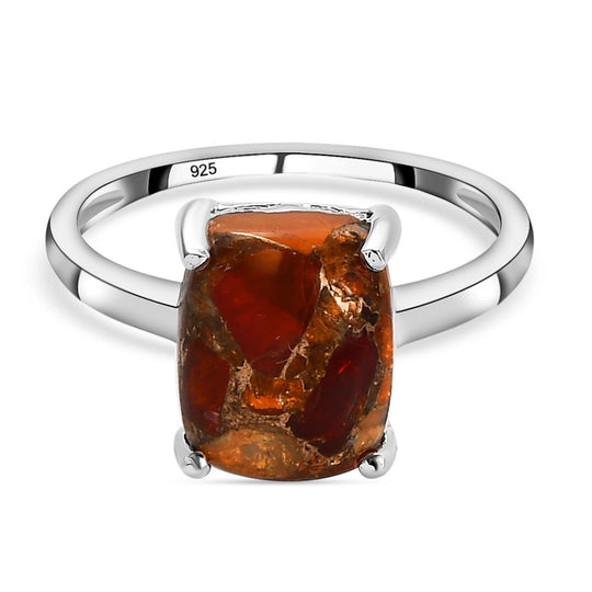 Feueropal Matrix-Ring, 925 Silber ca. 2,66 ct