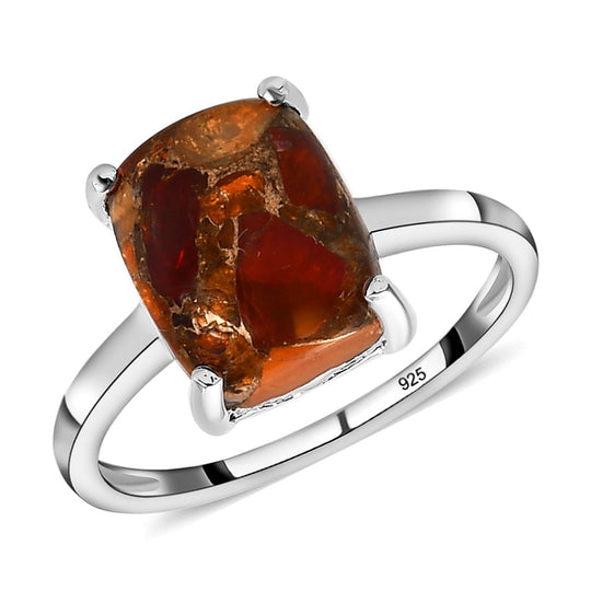Feueropal Matrix-Ring, 925 Silber ca. 2,66 ct