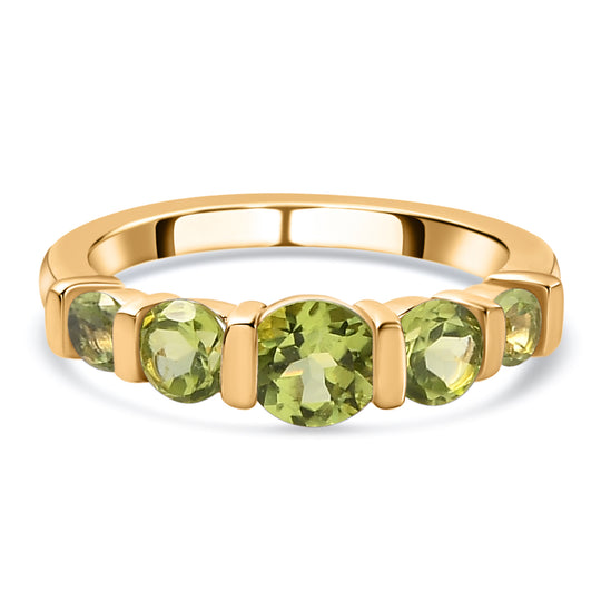 Natürlicher Peridot-Ring, 925 Silber vergoldet (Größe 19.00) ca. 2.59 ct