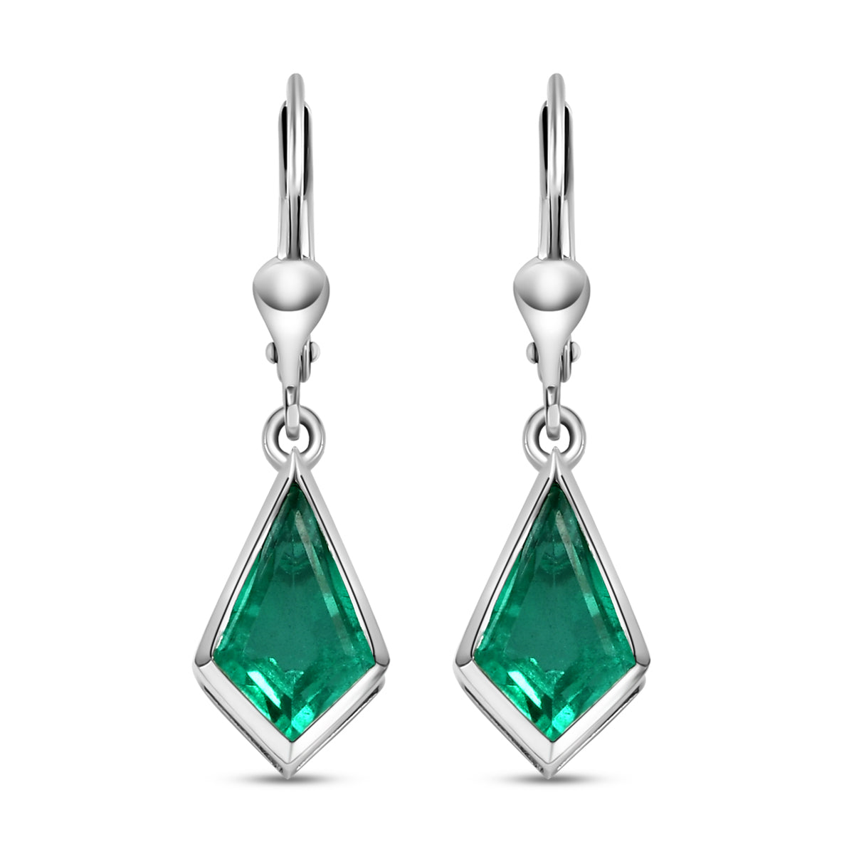 Smaragd-Triplett-Quarz-Ohrringe, fancy, 925 Silber platiniert ca. 4,09 ct
