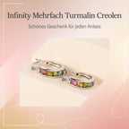 Natürliche mehrfach-Turmalin Creolen, 925 Silber platiniert, ca. 1.19 ct