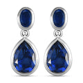 Ceylonfarbene Quarz-Ohrringe, 925 Silber platiniert - 5,27 ct. 