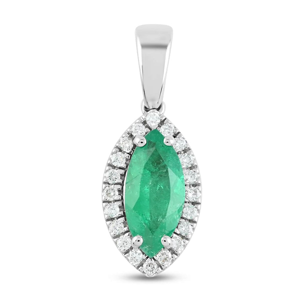 Rhapsody AAAA Kolumbianischer Smaragd, Weißer Diamant Anhänger 950 Platin ca. 1,20 ct.