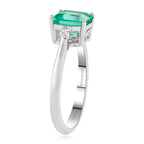 Rhapsody AAAA Kolumbianischer Smaragd, Weißer Diamant Ring 950 Platin (Größe 17.00) ca. 1.67 ct
