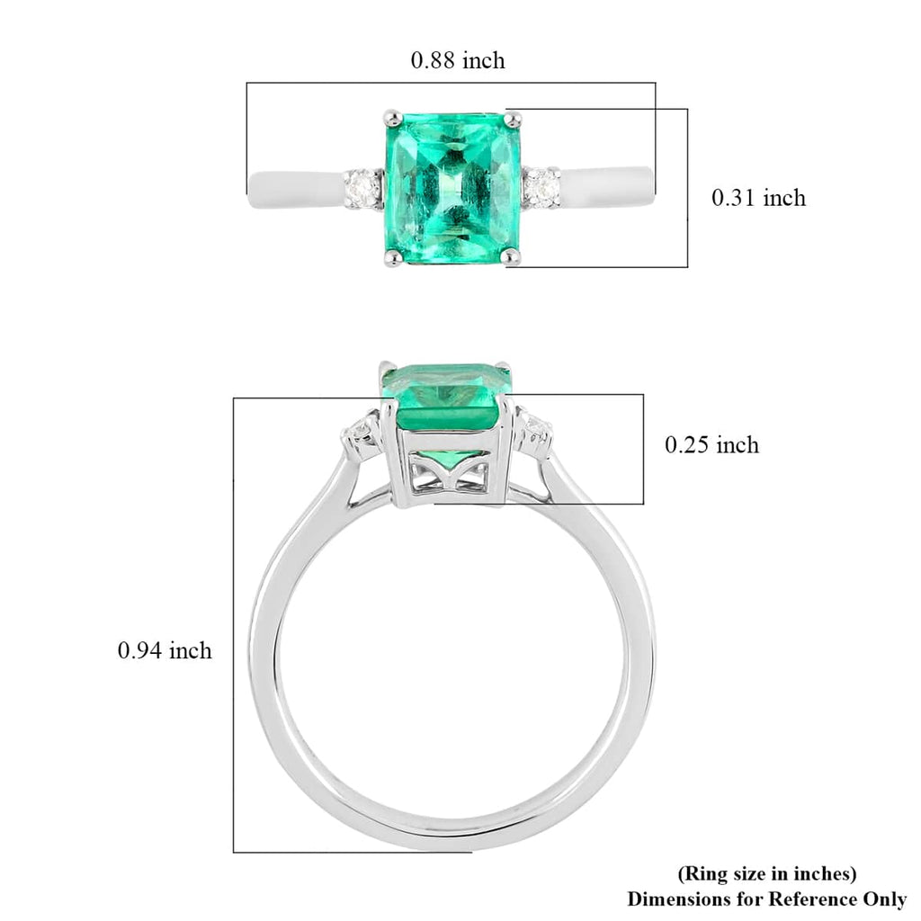 Rhapsody AAAA Kolumbianischer Smaragd, Weißer Diamant Ring 950 Platin (Größe 17.00) ca. 1.67 ct