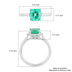 Rhapsody AAAA Kolumbianischer Smaragd, Weißer Diamant Ring 950 Platin (Größe 17.00) ca. 1.67 ct