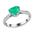 Rhapsody AAAA Kolumbianischer Smaragd, Weißer Diamant Ring 950 Platin (Größe 17.00) ca. 1.49 ct