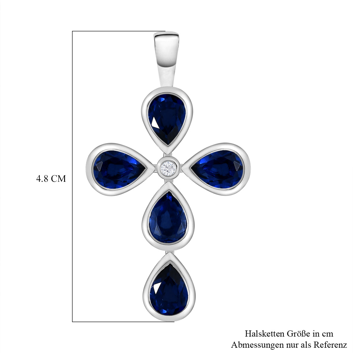 Ceylon Farbe Quarz und weißer Zirkon-Anhänger, 925 Silber platiniert ca. 4,01 ct
