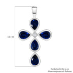 Ceylon Farbe Quarz und weißer Zirkon-Anhänger, 925 Silber platiniert ca. 4,01 ct