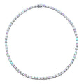 Natürliche, äthiopische Opal-Halskette, ca. 50 cm, 925 Silber platiniert ca. 25.28 ct