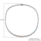 Natürliche, äthiopische Opal-Halskette, ca. 50 cm, 925 Silber platiniert ca. 25.28 ct