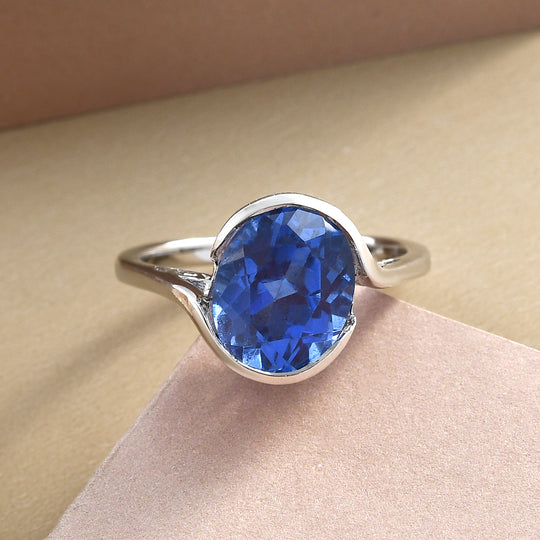 Ceylon Farbe Quarz-Ring, 925 Silber platiniert ca. 2,93 ct