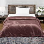 Serenity Night - 100% Maulbeerseide Sommerseidendecke mit Seidenfüllung Daunenkissen und Seidenkissenbezug Mauve