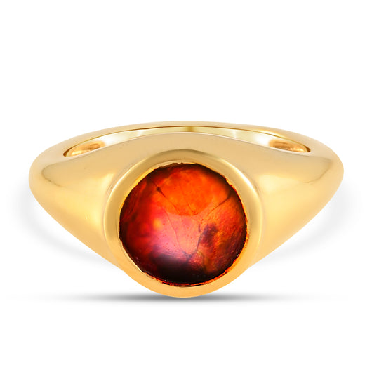 Ammolit Ring 925 Silber Gelbgold Vermeil (Größe 19.00) ca. 2.04 ct