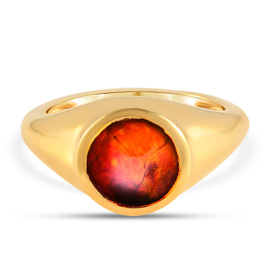 Ammolit Ring 925 Silber Gelbgold Vermeil (Größe 19.00) ca. 2.04 ct