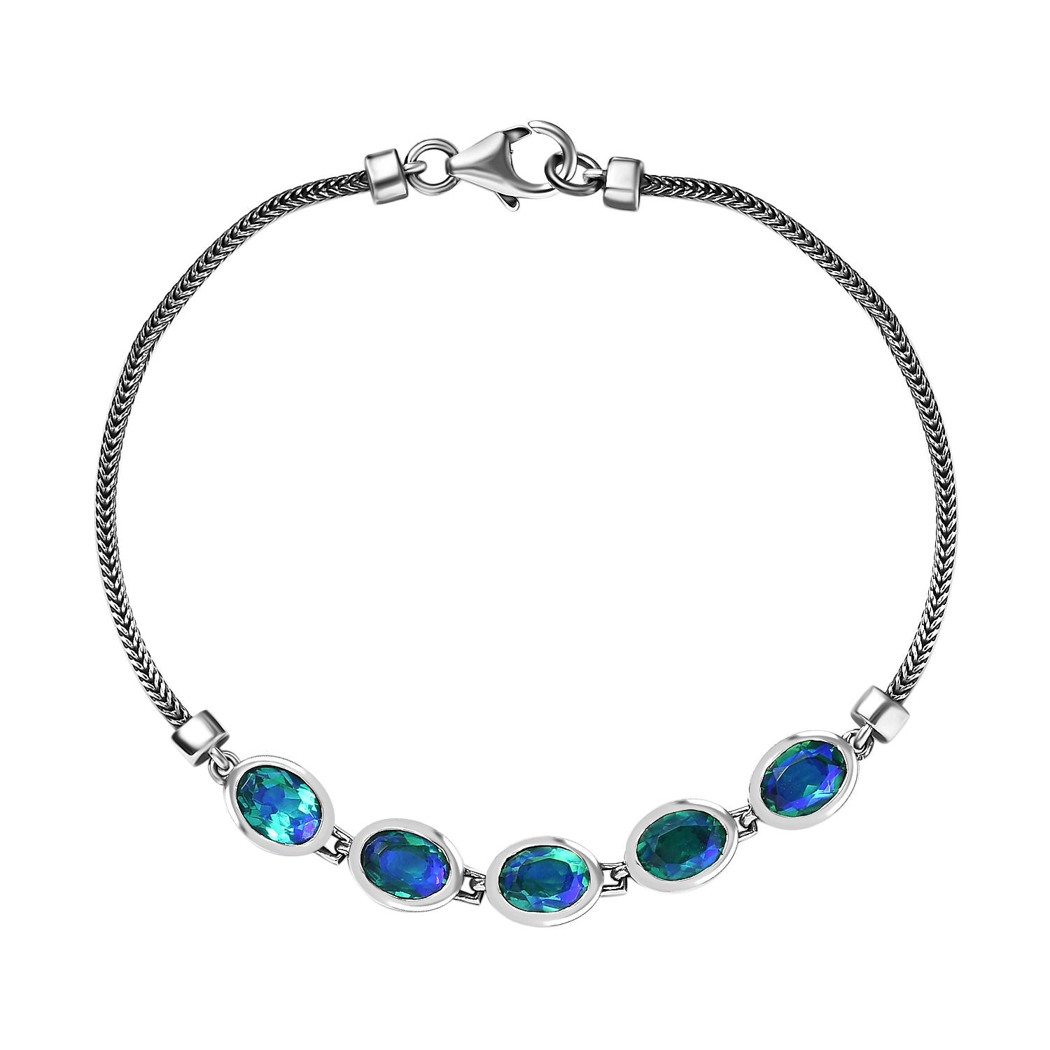 Pfau Triplett Quarz Armband ca. 19 cm 925 Silber ca. 4,23 ct
