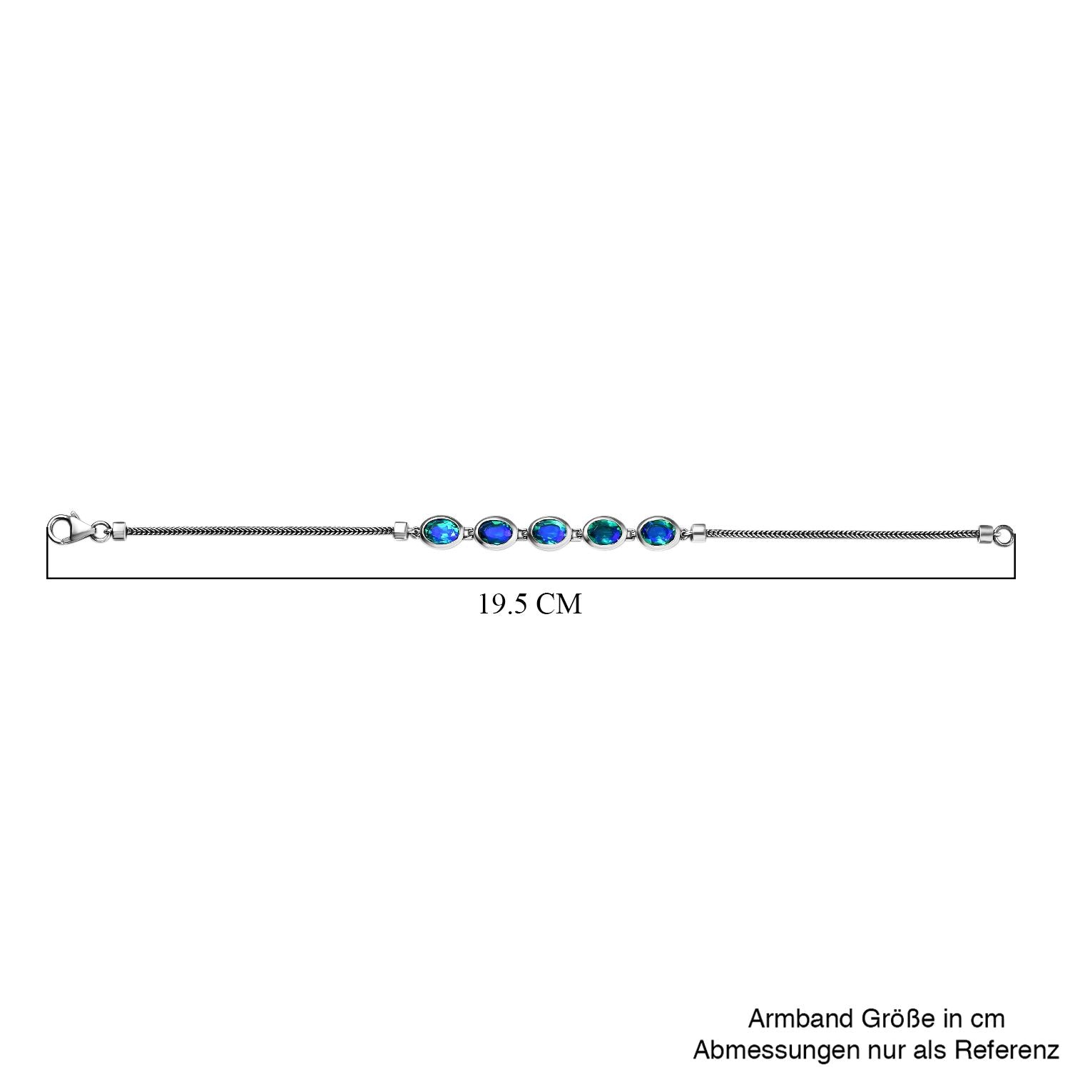 Pfau Triplett Quarz Armband ca. 19 cm 925 Silber ca. 4,23 ct