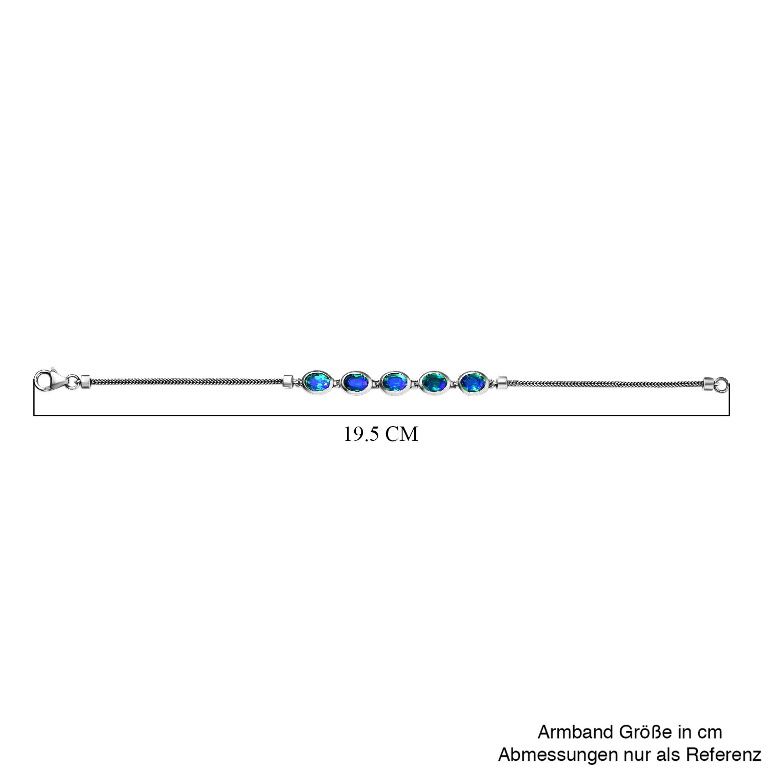 Pfau Triplett Quarz Armband ca. 19 cm 925 Silber ca. 4,23 ct