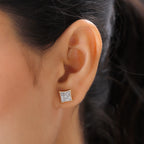 Diamant-Ohrstecker, 925 Silber Gelbgold Vermeil ca. 0,33 ct