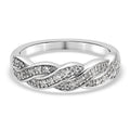 Diamant-Ring, 925 Silber platiniert (Größe 16.00) ca. 0,15 ct