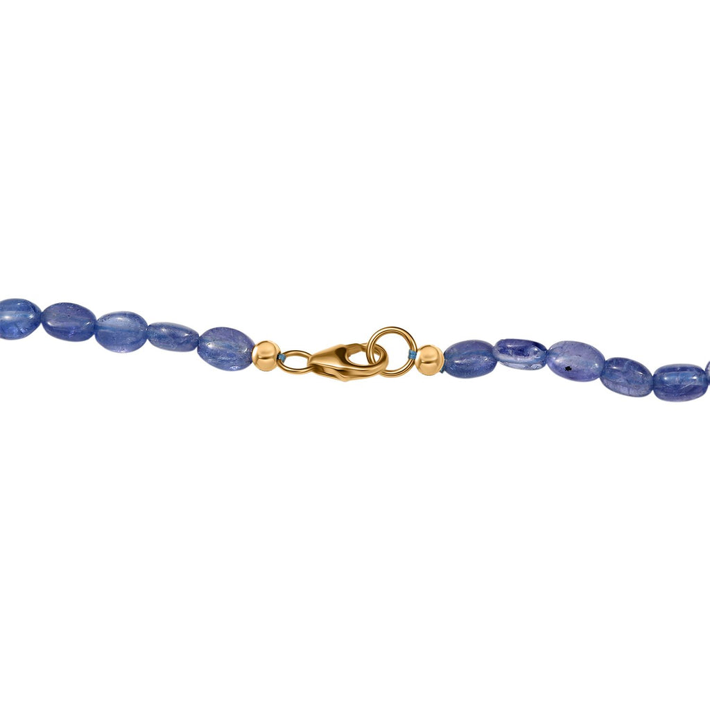 AAA Tansanit 45cm Halskette und 19cm Armband in 585 Gold